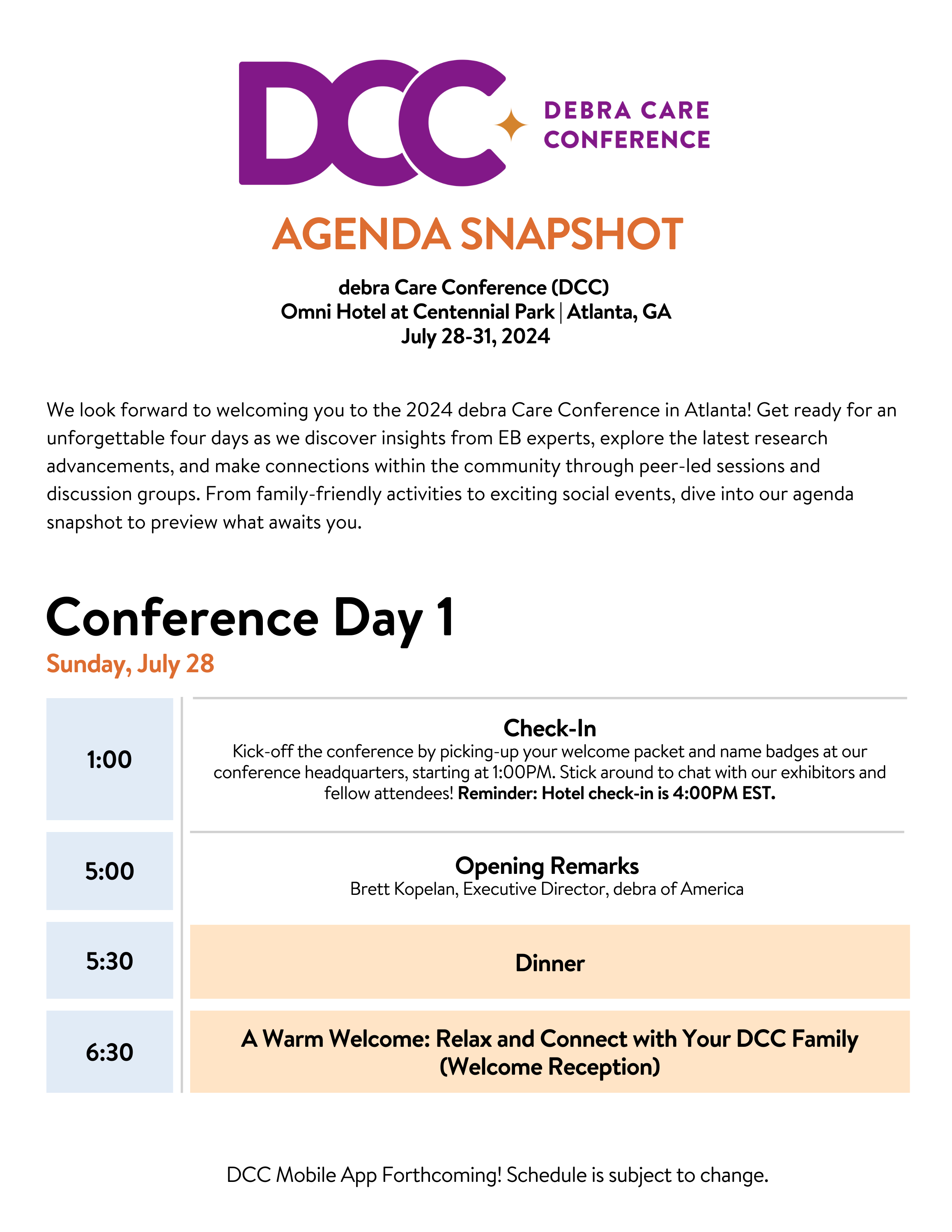 DCC Agenda Snapshot debra of America